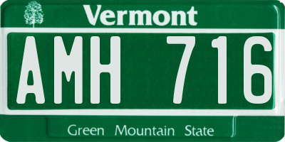 VT license plate AMH716