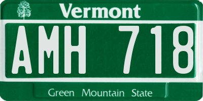 VT license plate AMH718