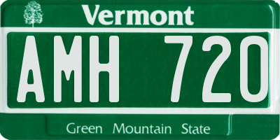 VT license plate AMH720