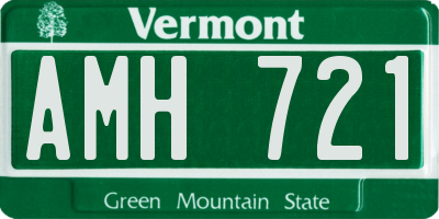 VT license plate AMH721