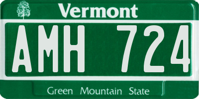 VT license plate AMH724
