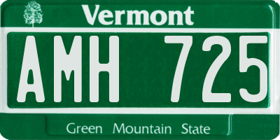 VT license plate AMH725