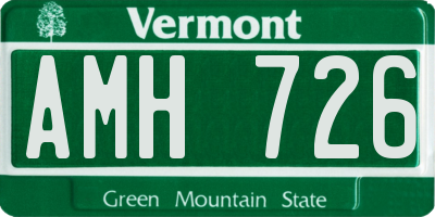 VT license plate AMH726