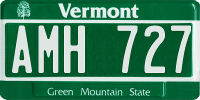 VT license plate AMH727