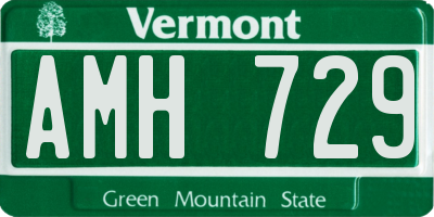 VT license plate AMH729