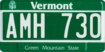 VT license plate AMH730