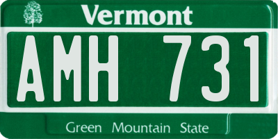 VT license plate AMH731