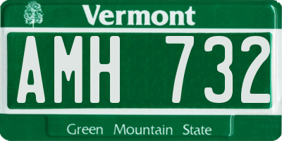 VT license plate AMH732