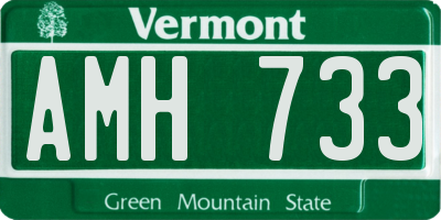 VT license plate AMH733