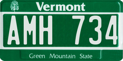 VT license plate AMH734