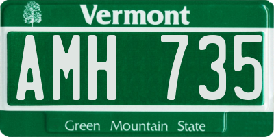 VT license plate AMH735