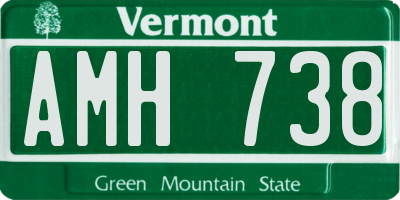 VT license plate AMH738