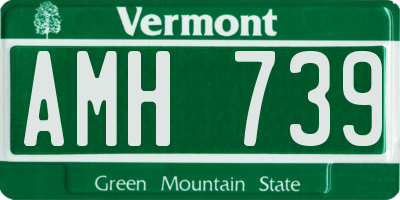 VT license plate AMH739
