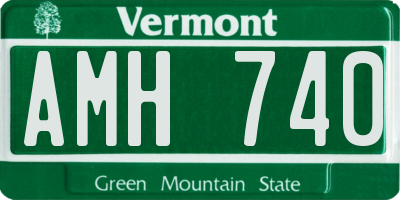 VT license plate AMH740
