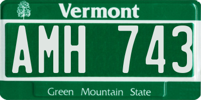 VT license plate AMH743