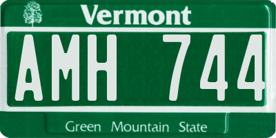 VT license plate AMH744