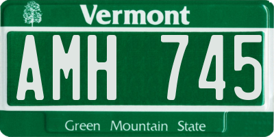 VT license plate AMH745