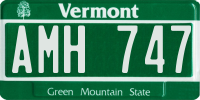 VT license plate AMH747