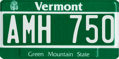 VT license plate AMH750
