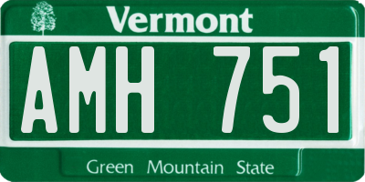 VT license plate AMH751