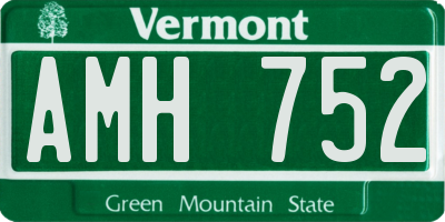 VT license plate AMH752