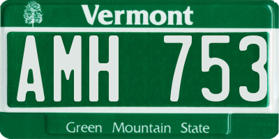 VT license plate AMH753
