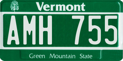 VT license plate AMH755
