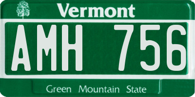 VT license plate AMH756