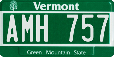 VT license plate AMH757