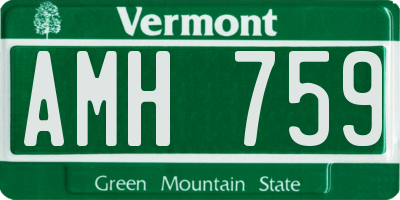 VT license plate AMH759