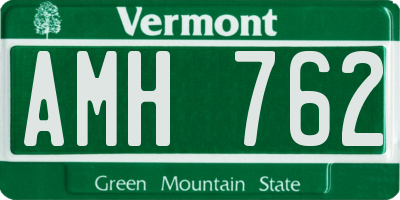 VT license plate AMH762