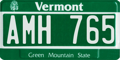 VT license plate AMH765