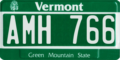 VT license plate AMH766