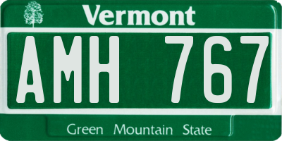VT license plate AMH767