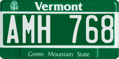 VT license plate AMH768