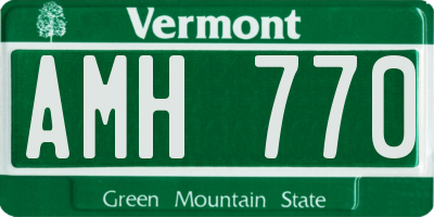 VT license plate AMH770