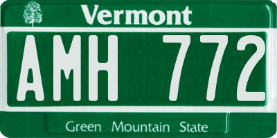 VT license plate AMH772