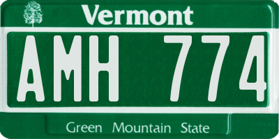 VT license plate AMH774