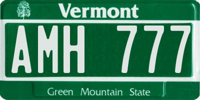 VT license plate AMH777