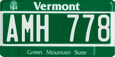 VT license plate AMH778