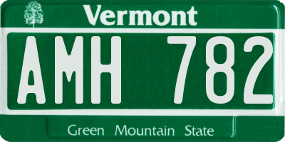 VT license plate AMH782