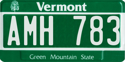 VT license plate AMH783