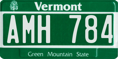 VT license plate AMH784