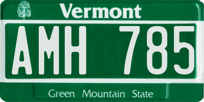VT license plate AMH785