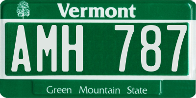 VT license plate AMH787