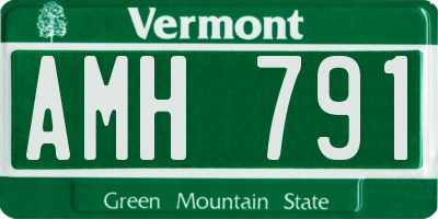 VT license plate AMH791