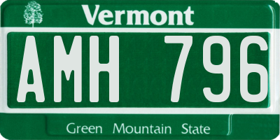 VT license plate AMH796