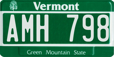 VT license plate AMH798