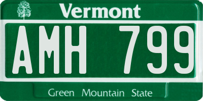 VT license plate AMH799