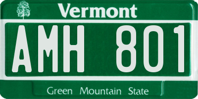 VT license plate AMH801